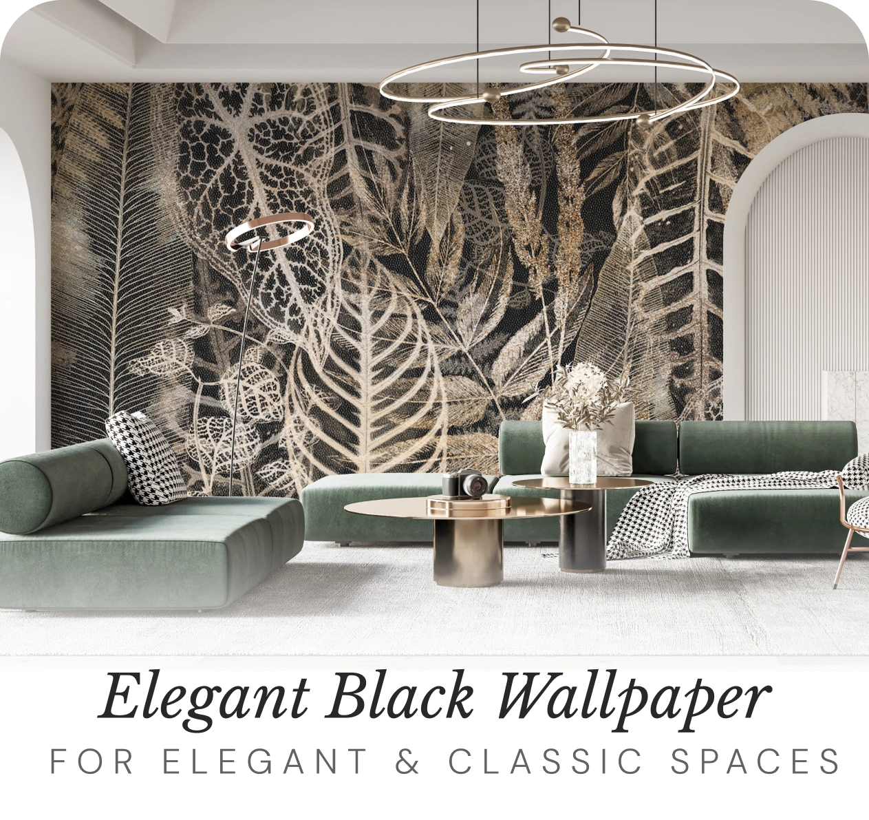 Elegant black wallpaper for elegant and classic interior