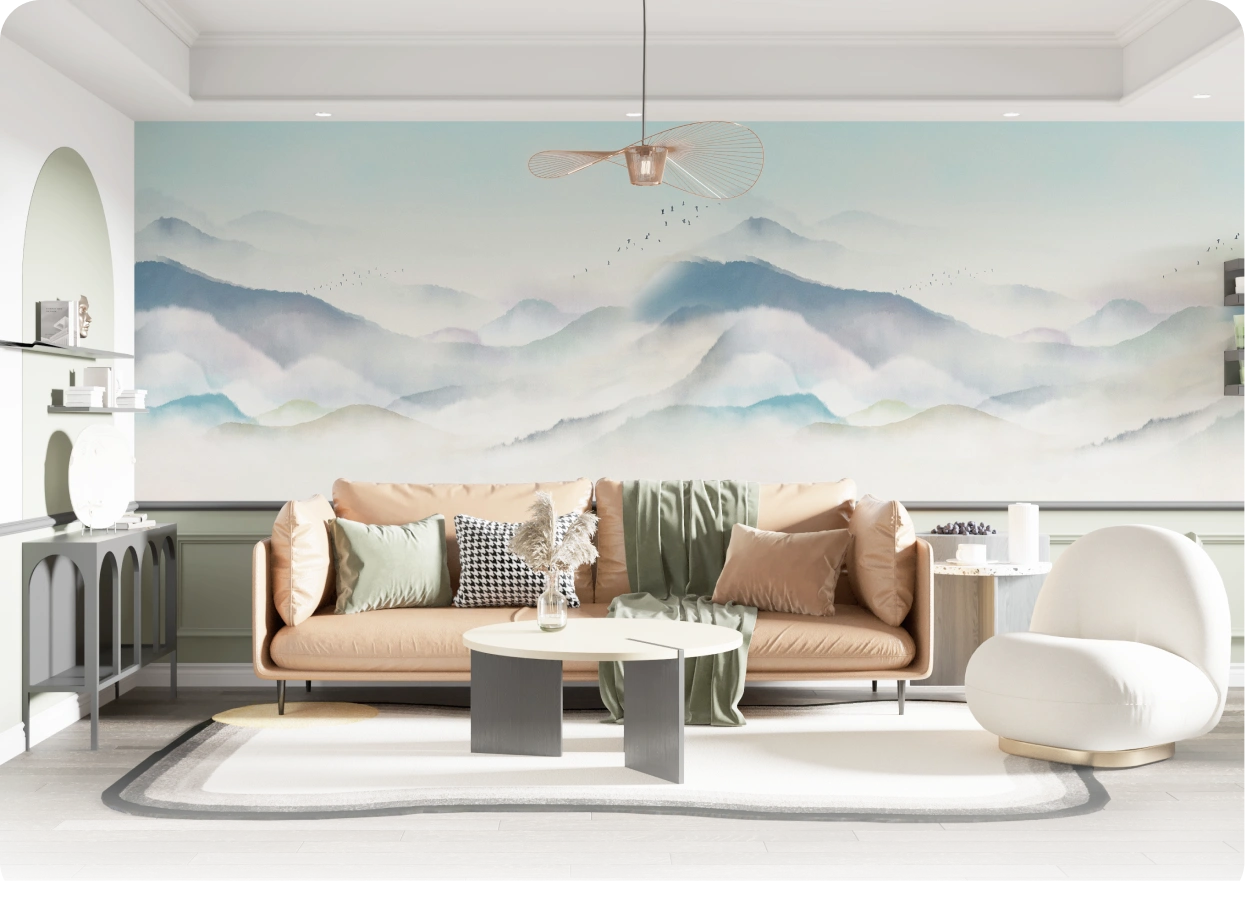 Mountain with gradient color look perfect at home