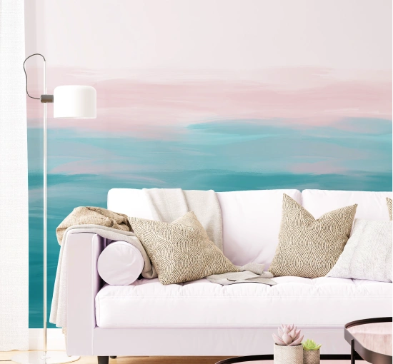 Simple green with pink combination gradient wallpaper
