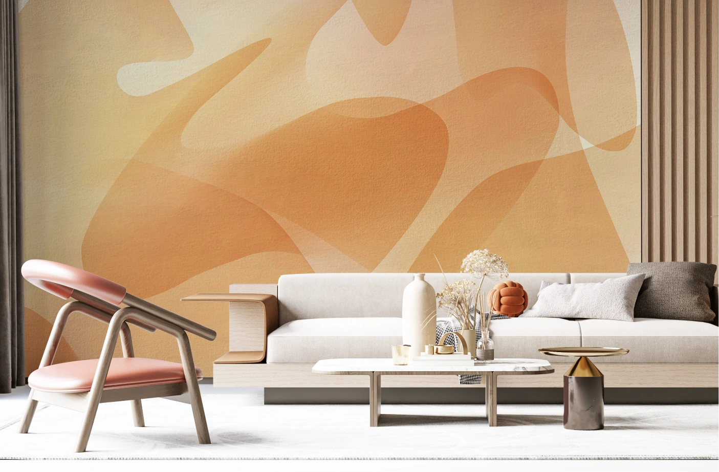 Stunning gradient flow design with orange tone