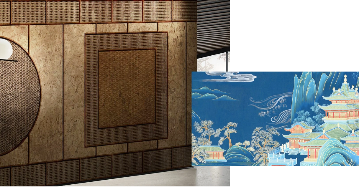 Geometric wallpaper with Traditional texture