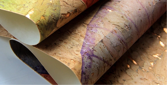 Detail of natural material wallpaper