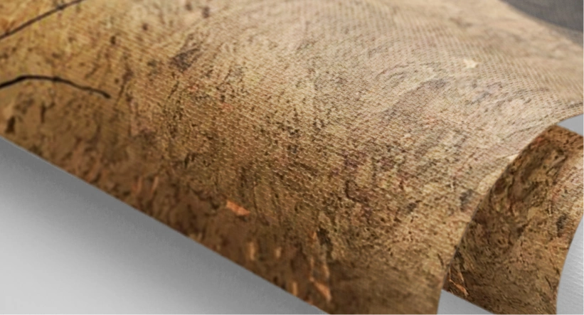 Roll texture of natural material