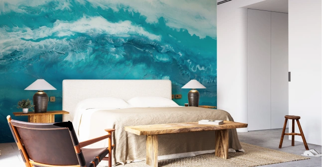 Blue sea color look stunning at bedroom