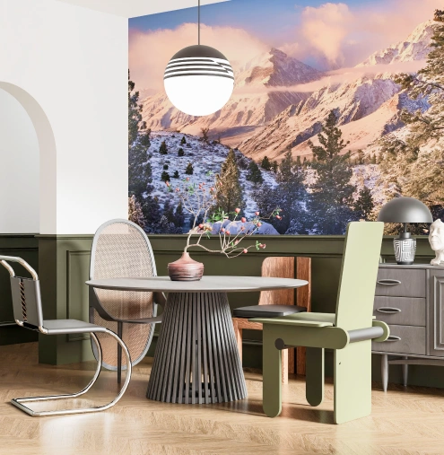 Snow mountain Mural wallpaper at home