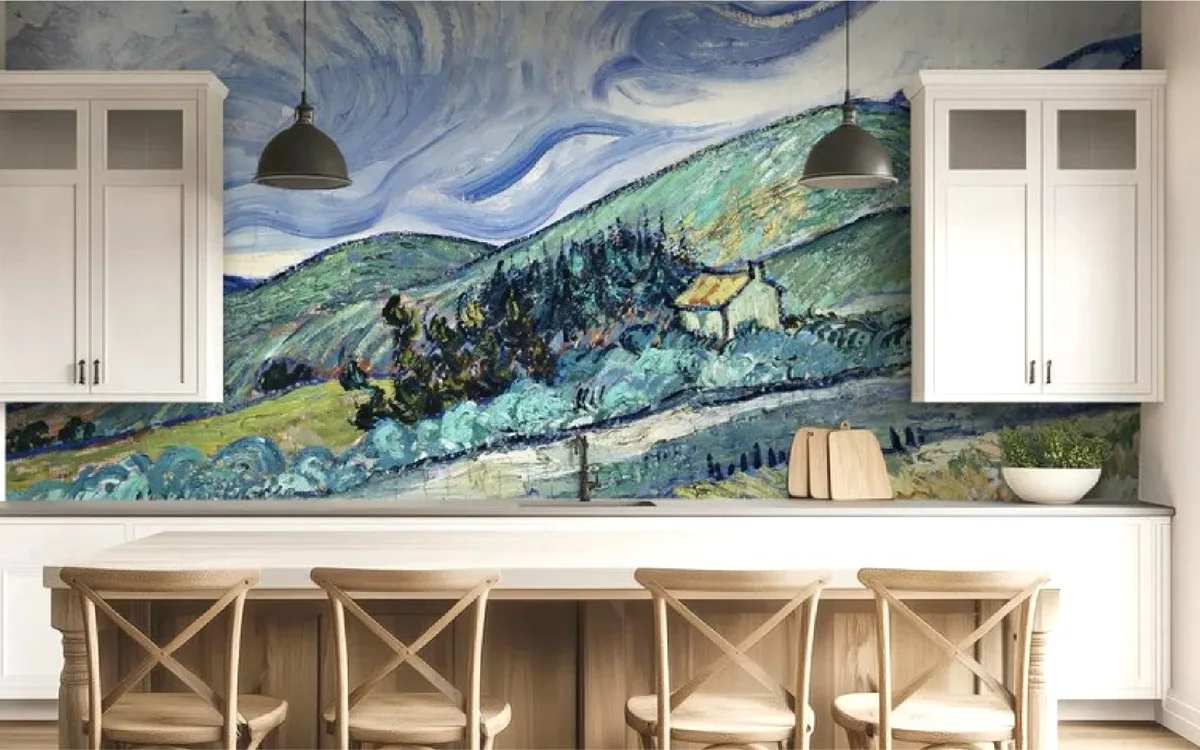 Honpo WP Mountain landscape Behind The Smith Paul Hospital Vincent Van Gogh