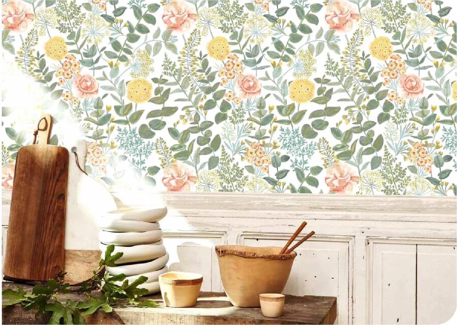 Room shoot with Soliflore Wallpaper Design