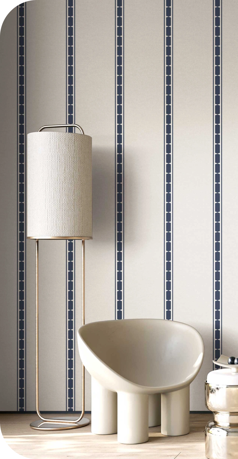 Linea Blue Wallpaper in Your Home