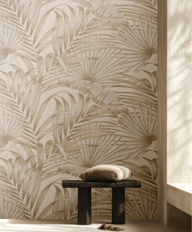 Brown leaves tropical wallpaper