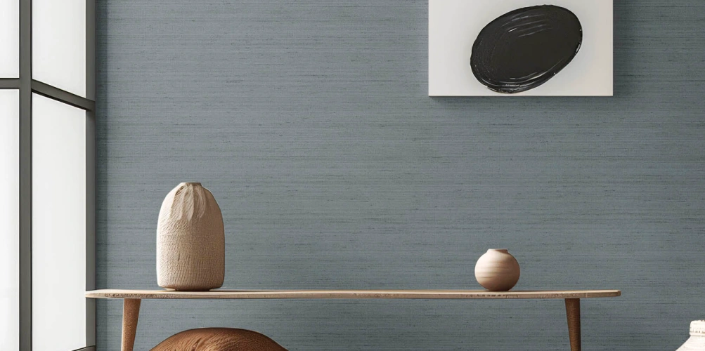 Dark blue minimalist wallpaper from aura collection cristiana masi