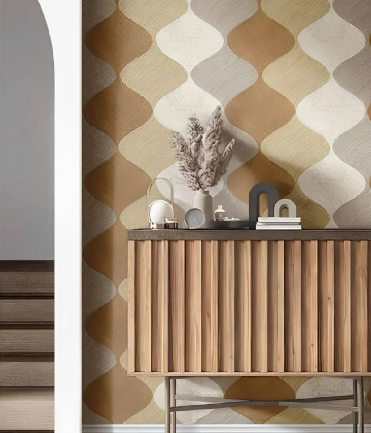 Geometric brown wallpaper look stunning at home