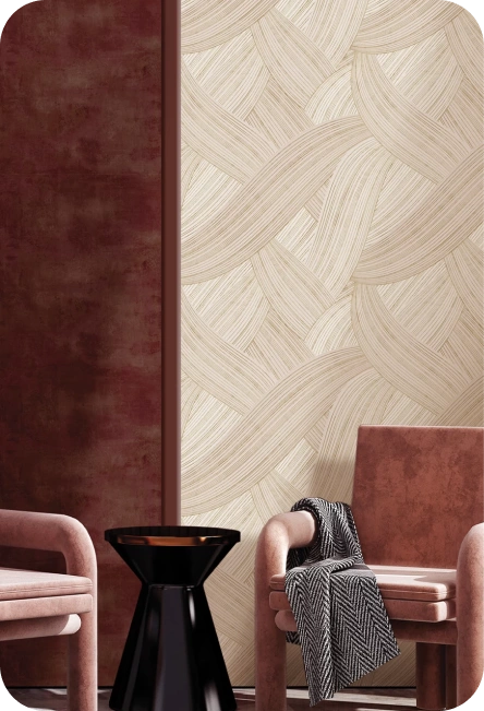 Minimalist Leaves Stripe Wallpaper by Cristiana Masi