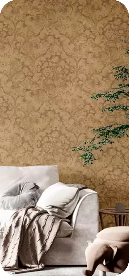 Minimalist wallpaper look stunning at living room area