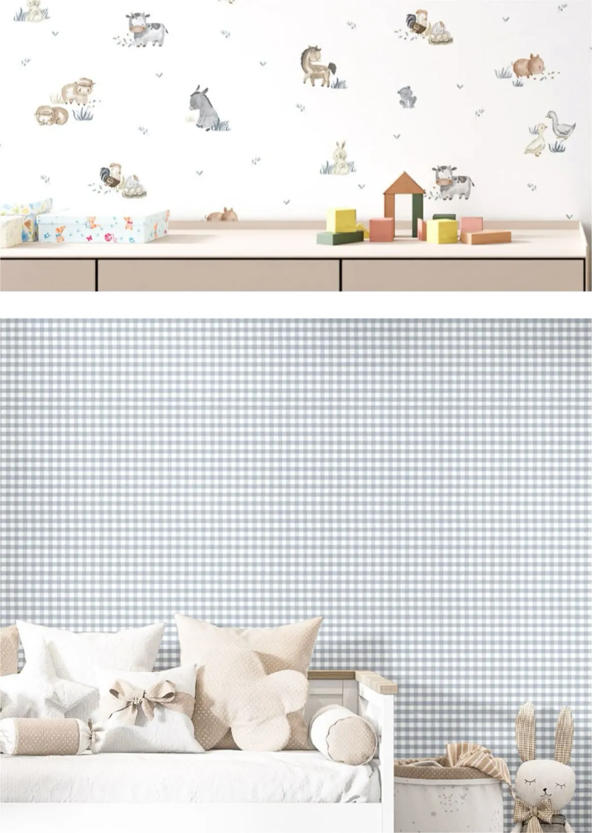 Soft blue wallpaer pattern by cristiana Masi