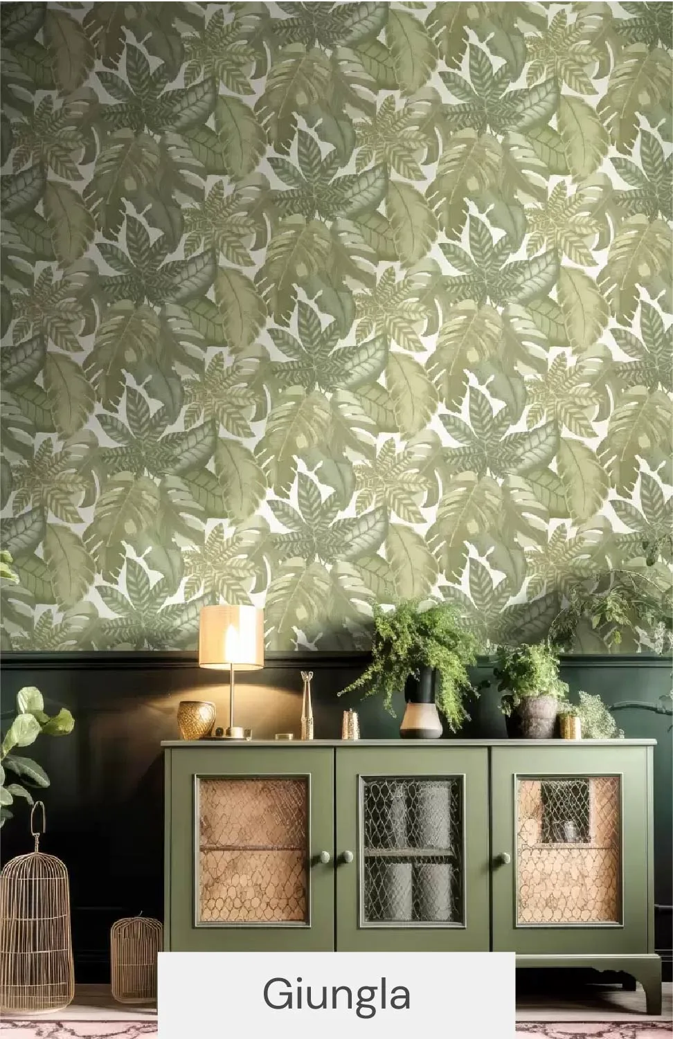 Giungla wallpaper green by Thai Collection