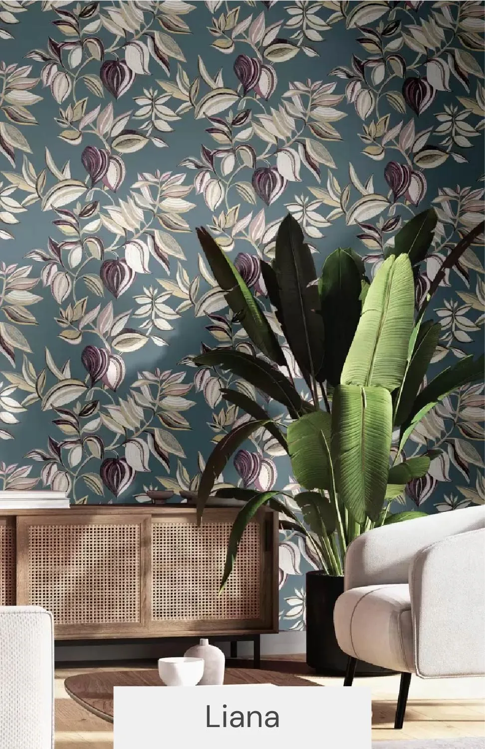Liana Navy wallpaper perfect for your room