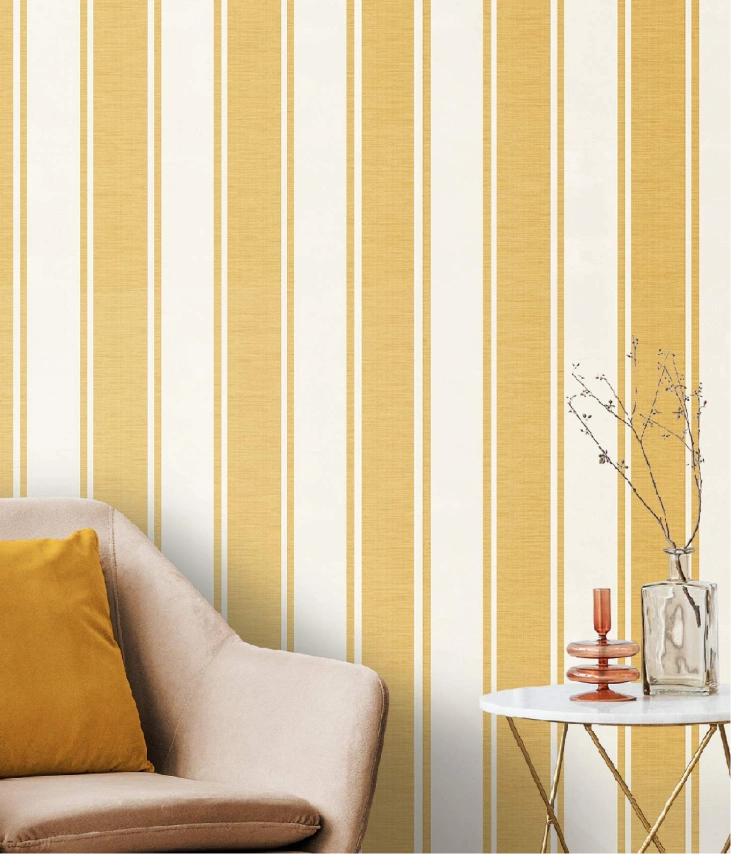 Bright yellow stripe wallpaper perfect for your home