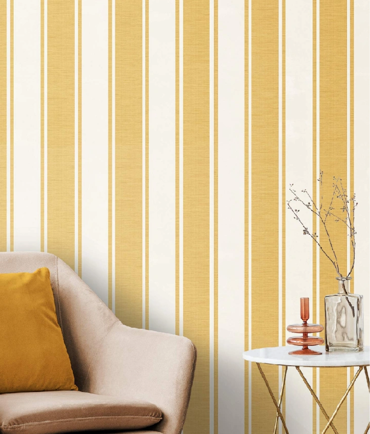 Bright yellow stripe wallpaper perfect for your home