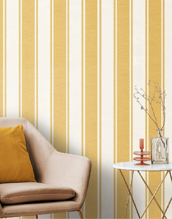 Bright yellow stripe wallpaper perfect for your home