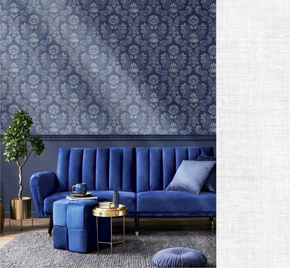 Blue wallpaper concept for your living room