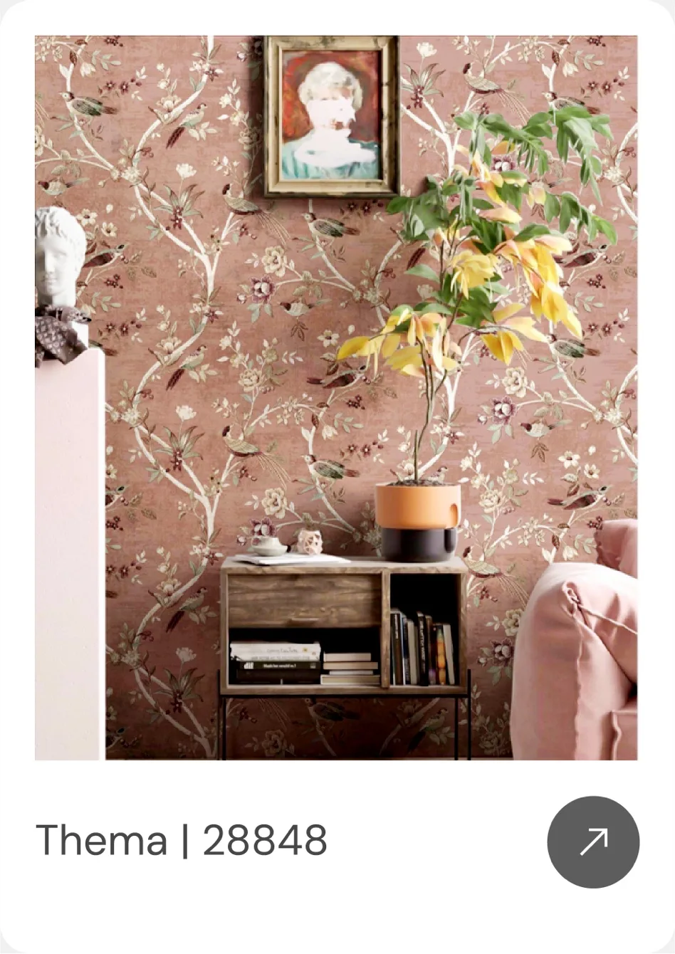 Pink flower concept wallpaper look vintage