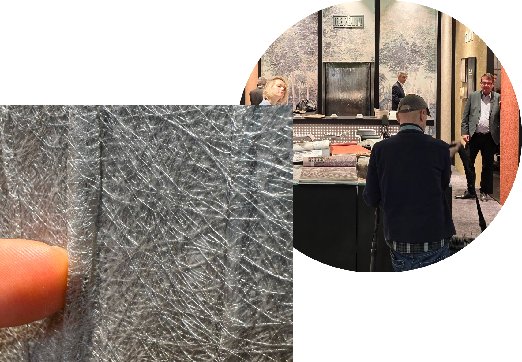 Detail of Textured Premium Wallpaper at Exhibition