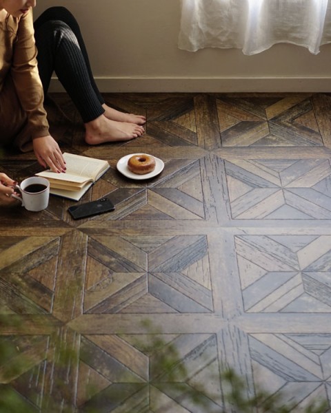 HONPO Original Design - Parquet Cushion Floor Sheet-Vintage Oak