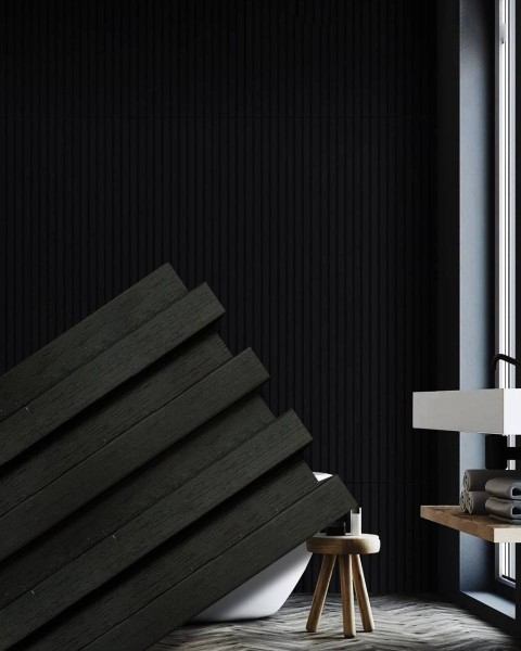 Fluted mdf panel | WPC wall cladding | Dark Wood