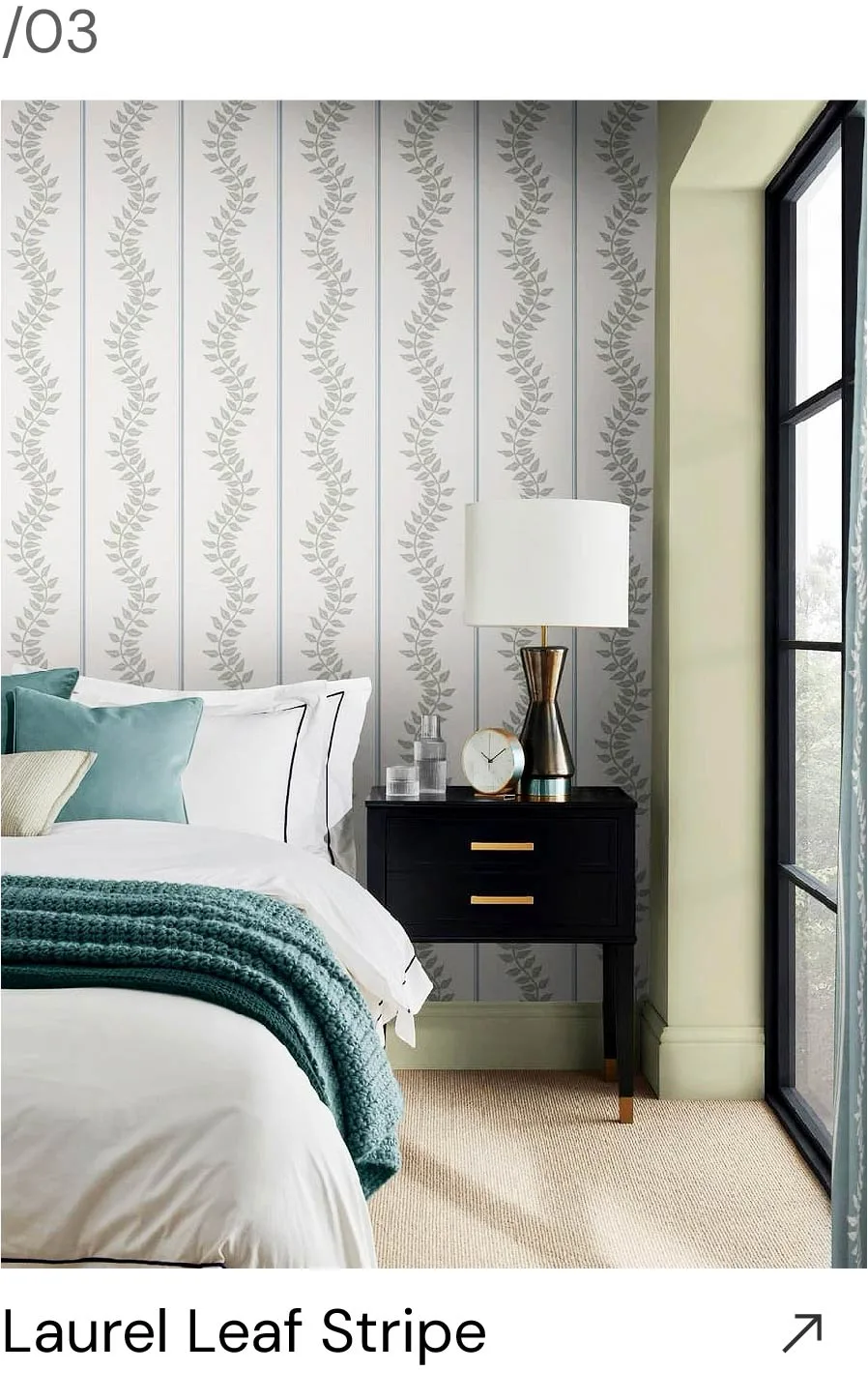 Bedroom laurel Leaf Stripe