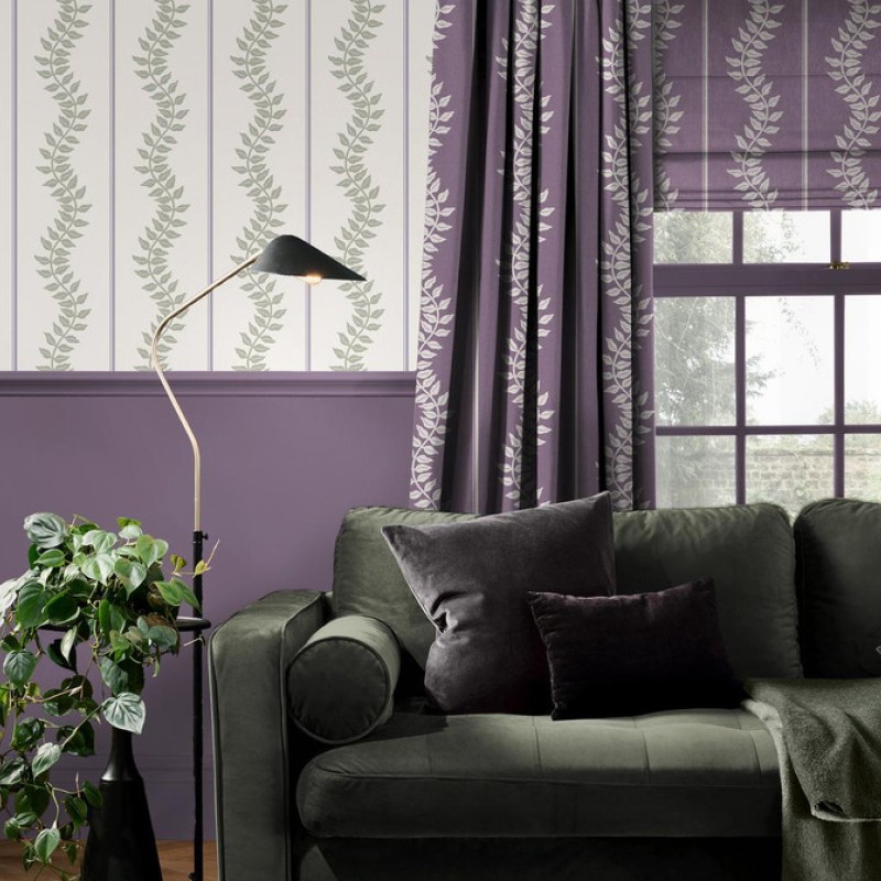Graham & Brown | Laurel Leaf Stripe Wallpaper 