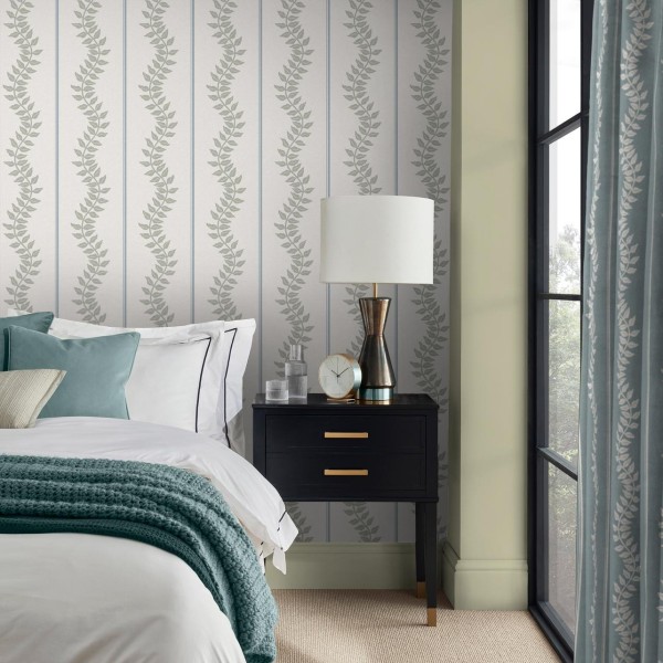 Graham & Brown | Laurel Leaf Stripe Wallpaper 