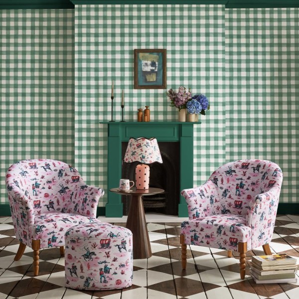 Graham & Brown | Painted Gingham Wallpaper