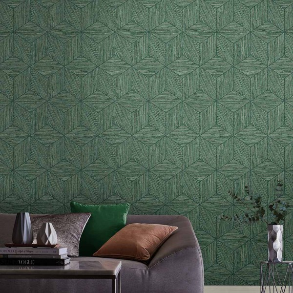 Graham & Brown | Grasscloth Geo Wallpaper