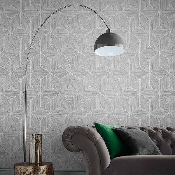 Graham & Brown | Grasscloth Geo Wallpaper