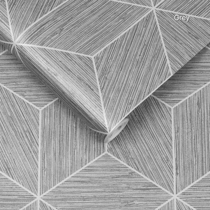 Graham & Brown | Grasscloth Geo Wallpaper