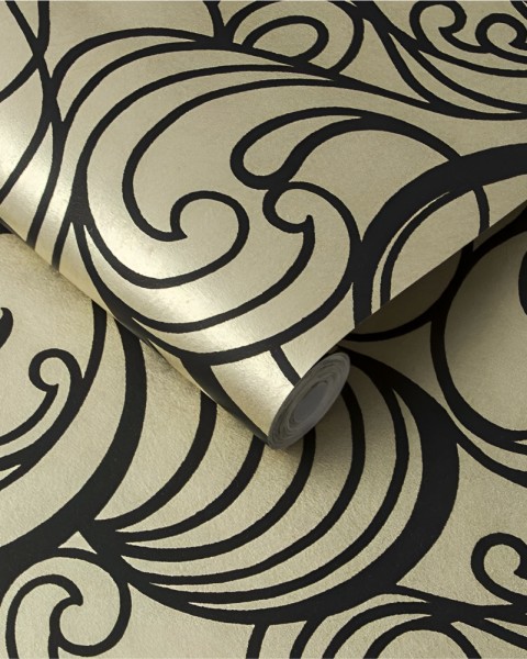 Graham & Brown | Hula Swirl Guilded Wallpaper | 105272