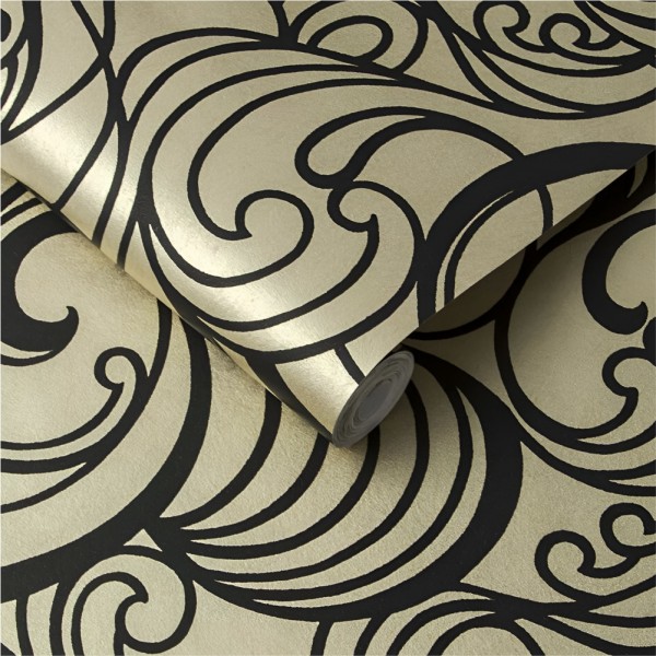 Graham & Brown | Hula Swirl Guilded Wallpaper | 105272