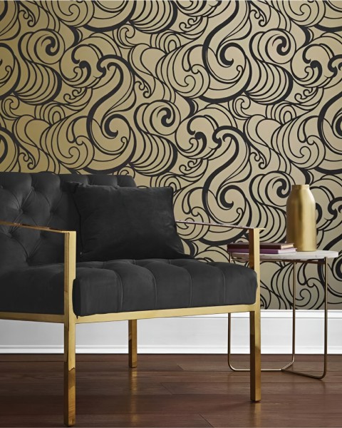 Graham & Brown | Hula Swirl Guilded Wallpaper | 105272
