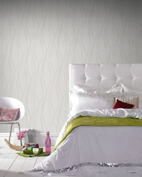 Graham & Brown | Tango White and Silver 101397