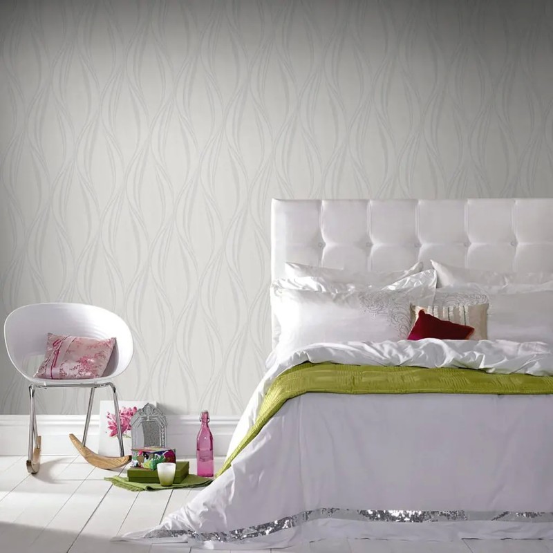 Graham & Brown | Tango White and Silver 101397