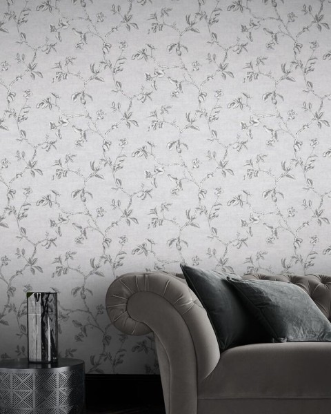 Graham & Brown | Twining Silver Wallpaper | 105671
