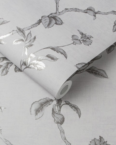 Graham & Brown | Twining Silver Wallpaper | 105671