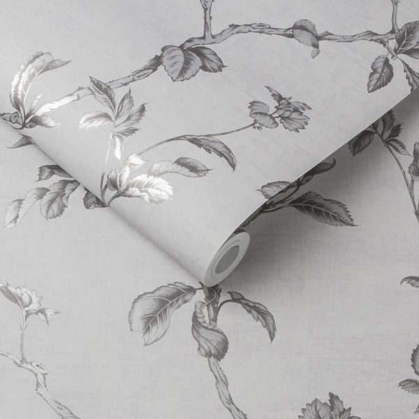 Graham & Brown | Twining Silver Wallpaper | 105671
