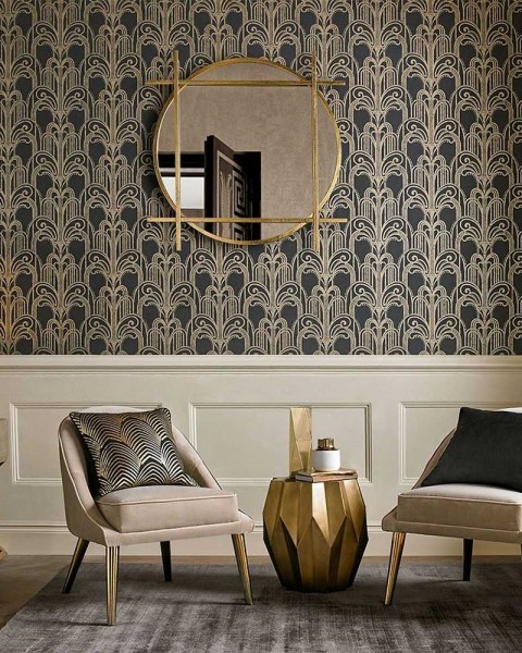 Graham & Brown | Art Deco Black and Gold 104299