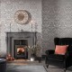 Graham & Brown | Gothic Damask Flock Grey & Silver 104564
