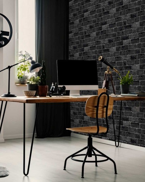 Graham & Brown | INDIVIDUAL | House Brick Charcoal 107980