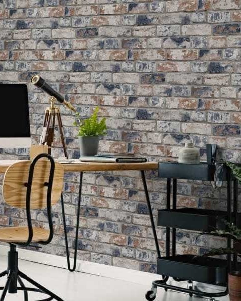 Graham & Brown | INDIVIDUAL | Distressed Brick Navy Red 108596