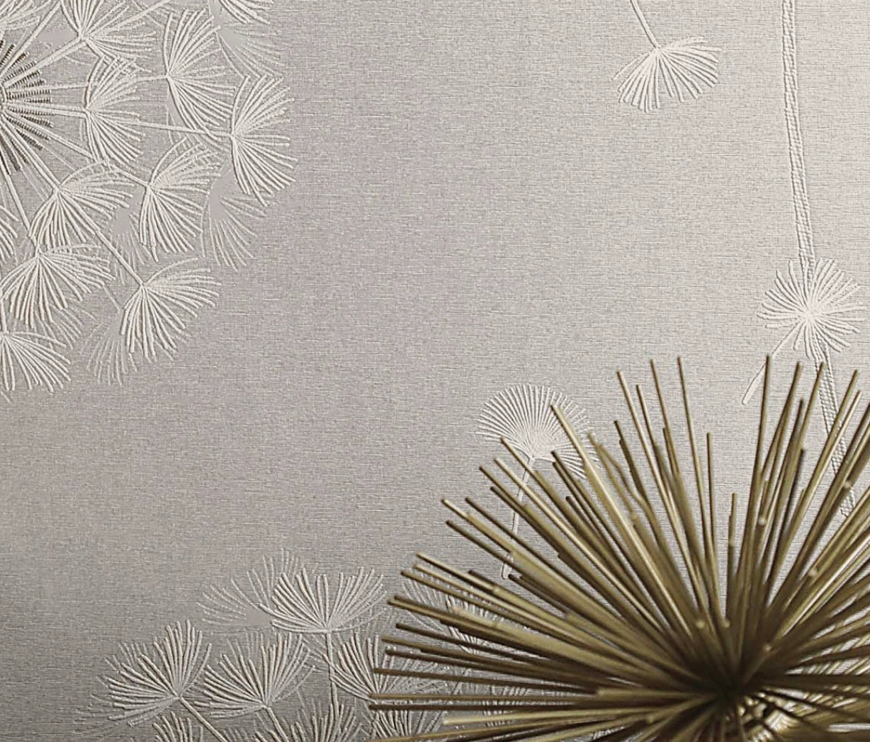 Dandelion wallpaper grey