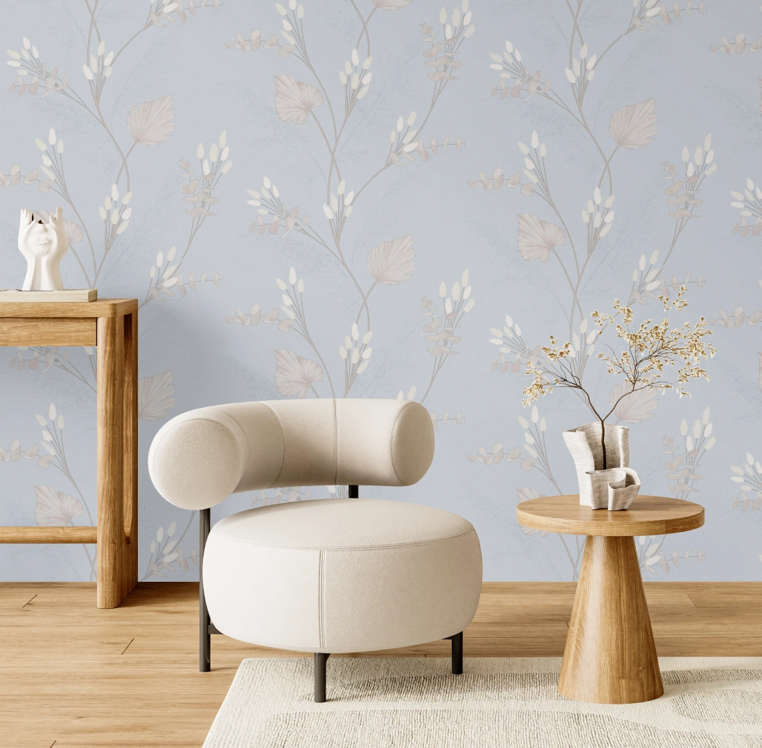 6 Blue leaf wallpaper