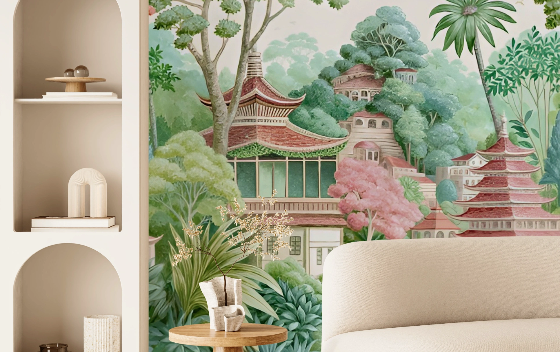 Traditional building mural